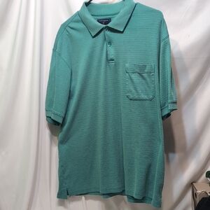 Men's  Saddlebred Green Polo Shirt With Pocket Size Large